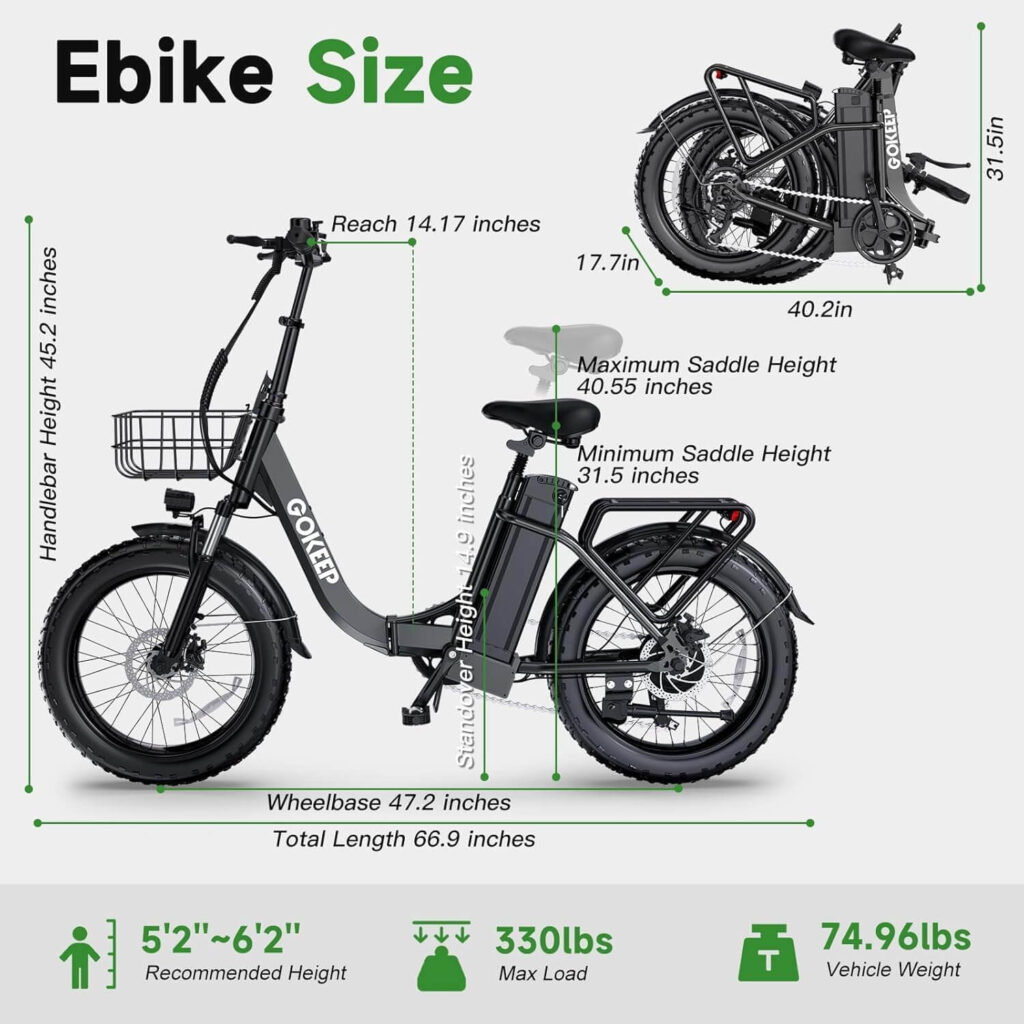 GOKEEP Electric Bikes - Adjustable Fit and Rider Compatibility