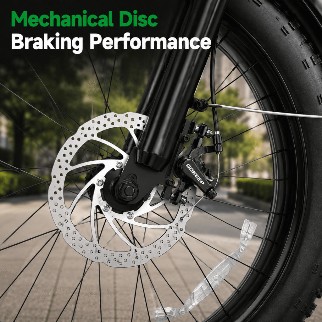GOKEEP Electric Bike - Mechanical Disc Braking Performance