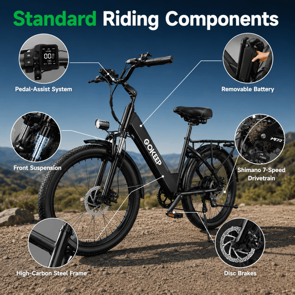 GOKEEP Electric Bike - Standard Riding Components